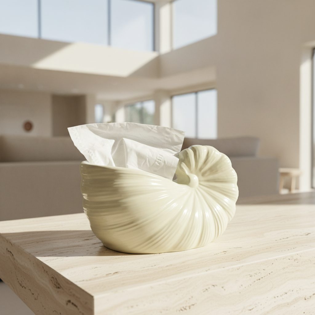 Nautilus Shell Tissue Box Cover