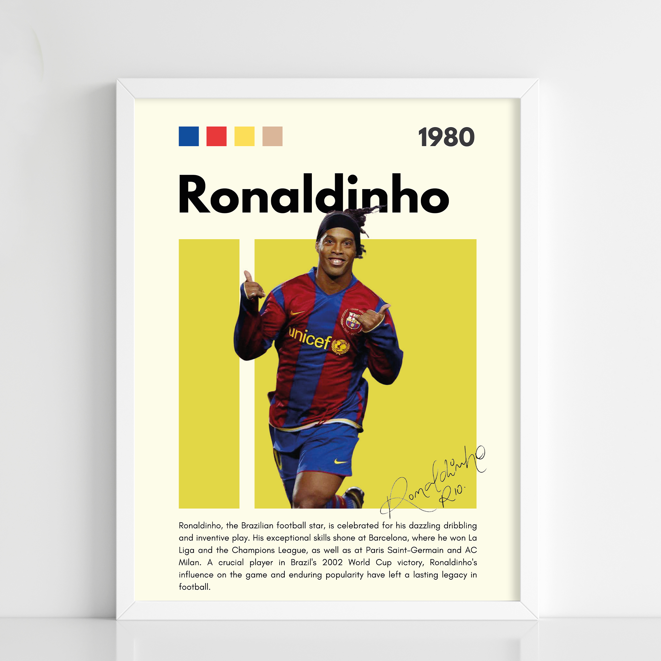 Ronaldinho Sports Poster Frame