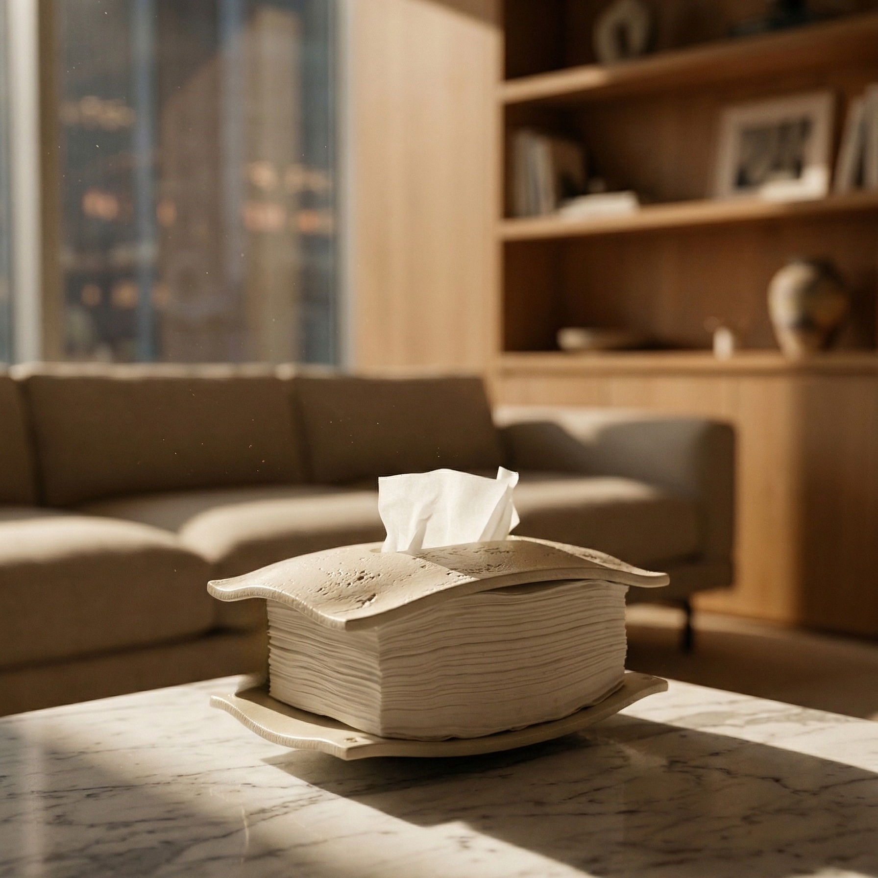 Sculptural Petal Tissue Box Cover