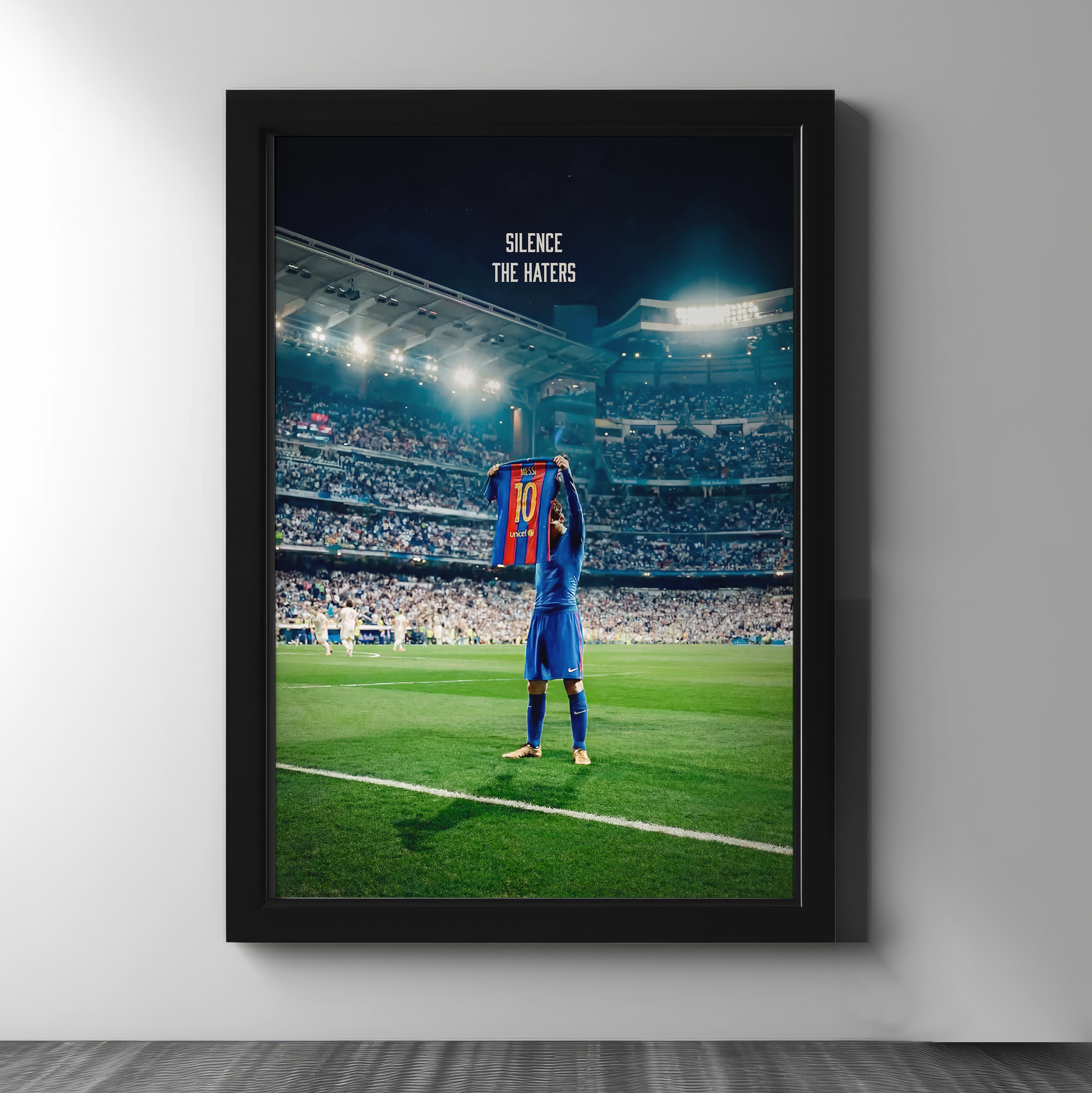 Messi — Silence The Haters Poster Frame