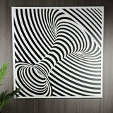 Abstract Geometric Wall Art Panel – Optical Flow Design - Figi Home
