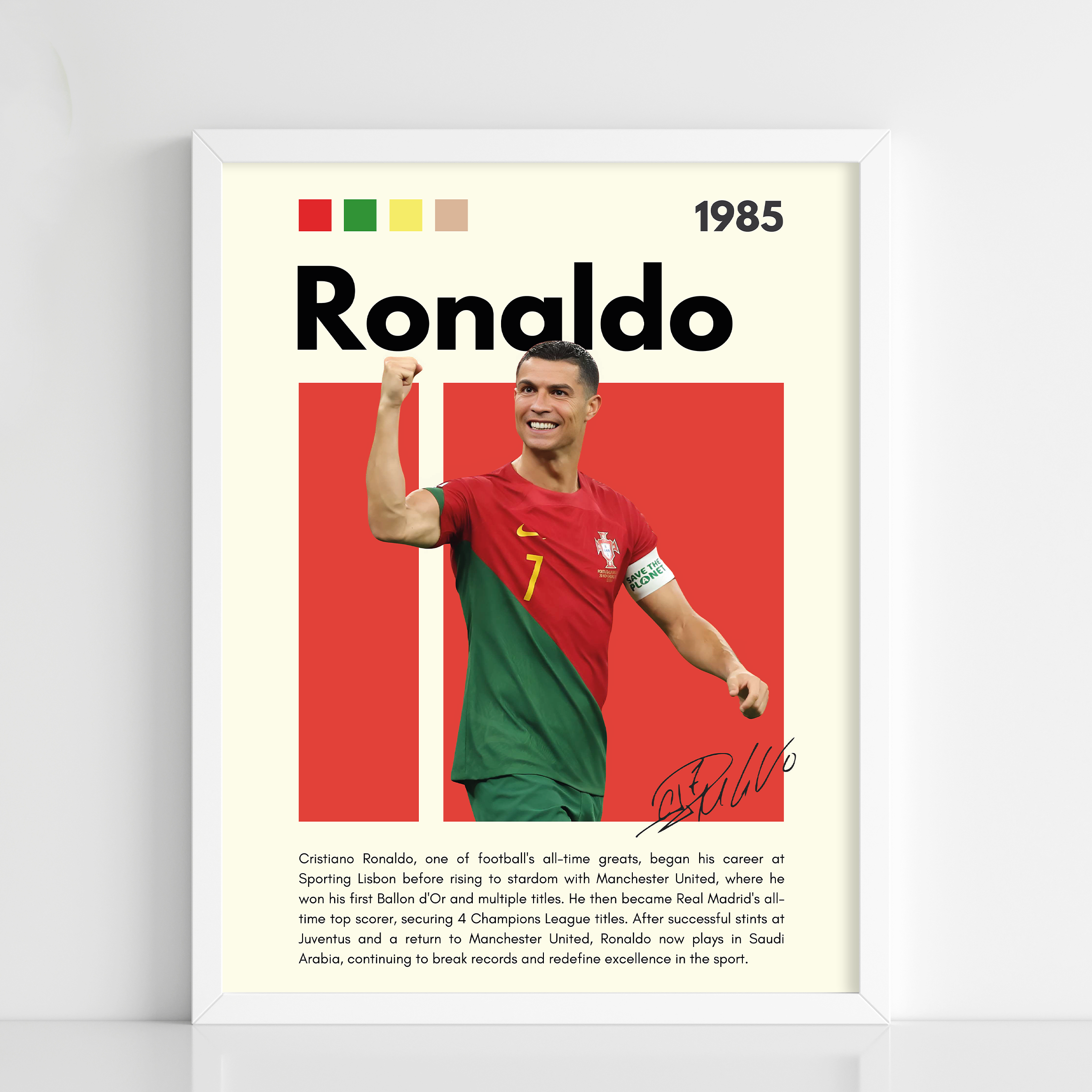 Ronaldo Sports Poster Frame