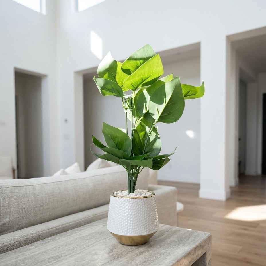 Hammered Tropical Leaf Pot