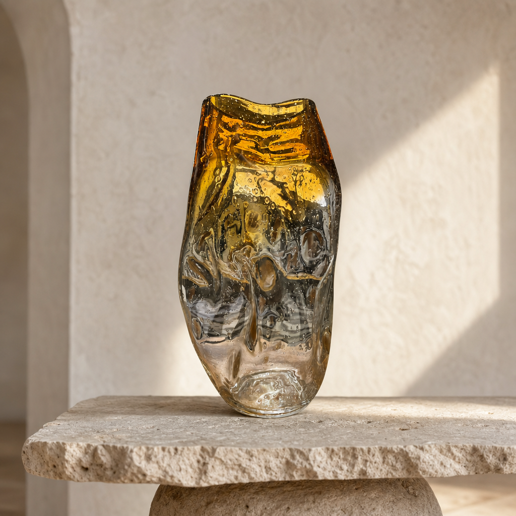 Amber Bubble Vase