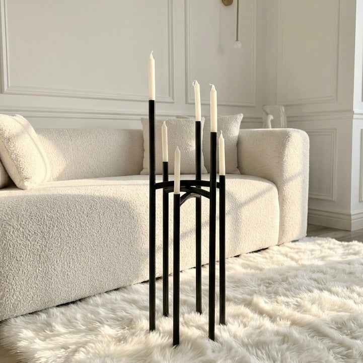 Black Minimalist Floor Candelabra