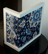 Corner Frame Wall Art – Blue Floral Design - Figi Home