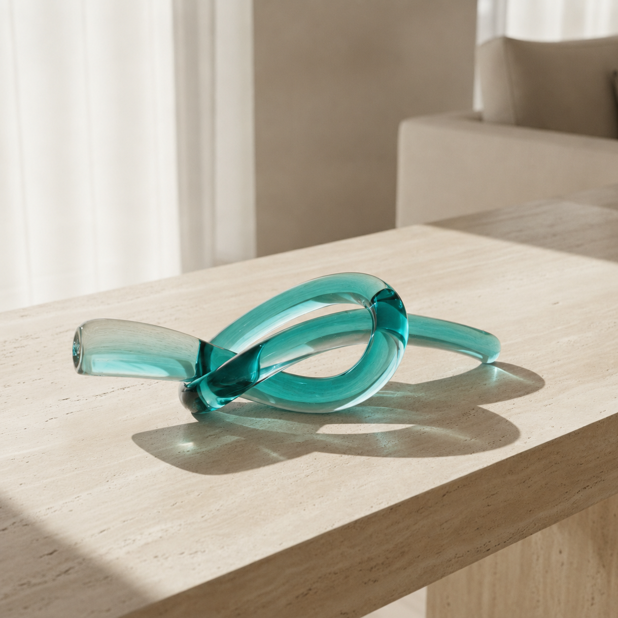 Teal Glass Knot