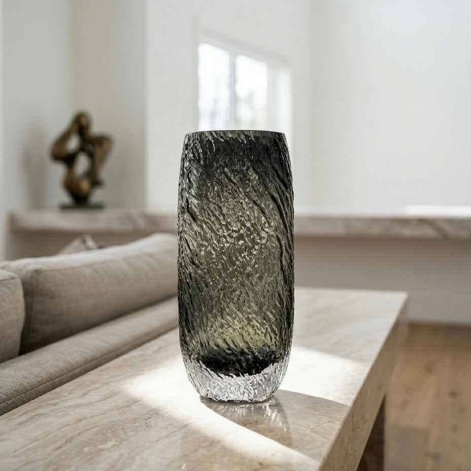 Bark Texture Glass Vase