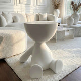 White half head side table