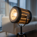Wooden Studio Spotlight Floor Lamp