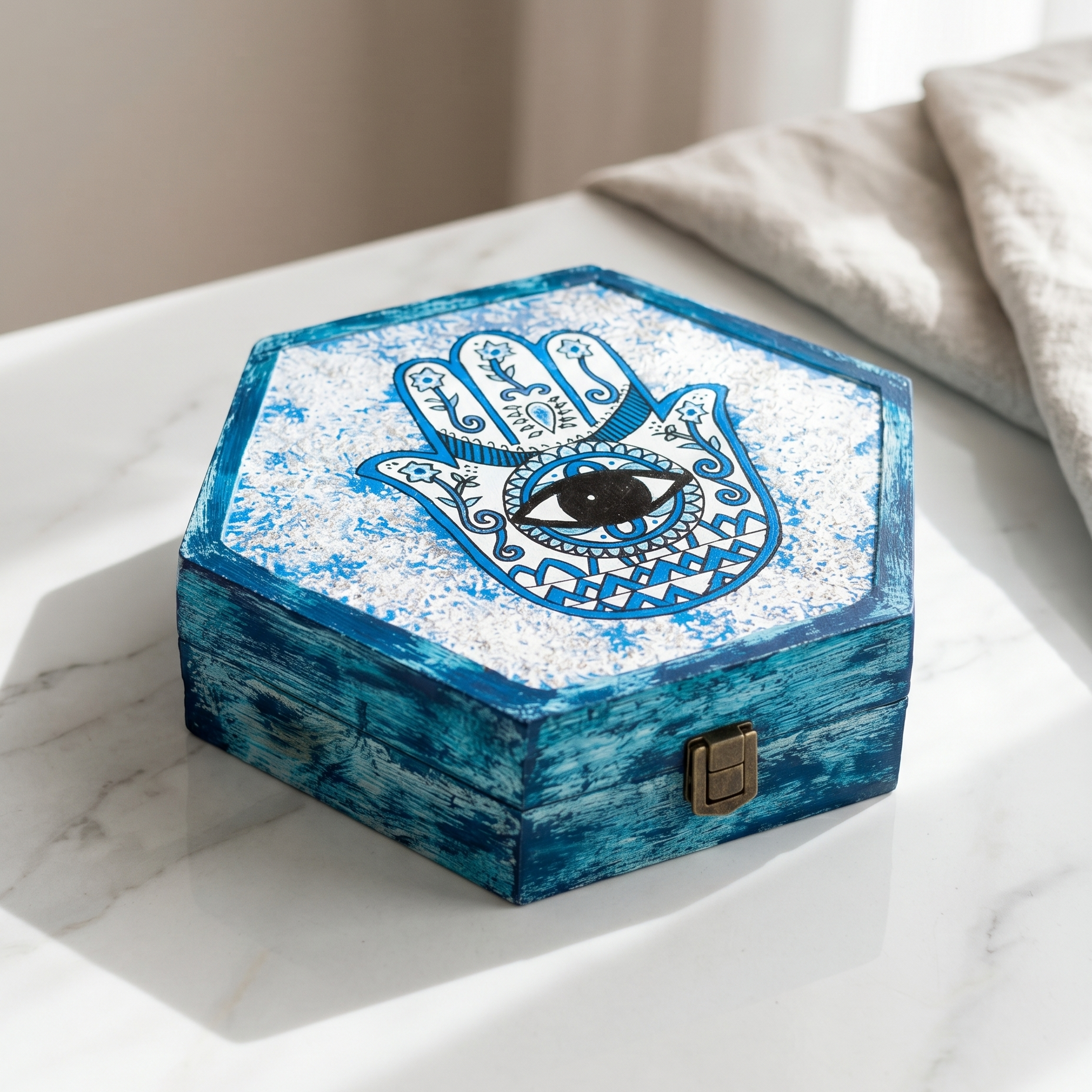 Hamsa Hexagon Box