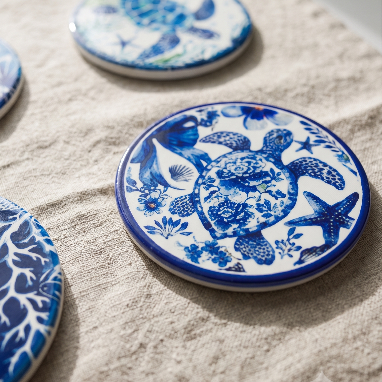 Coastal Sea Life Coasters Set