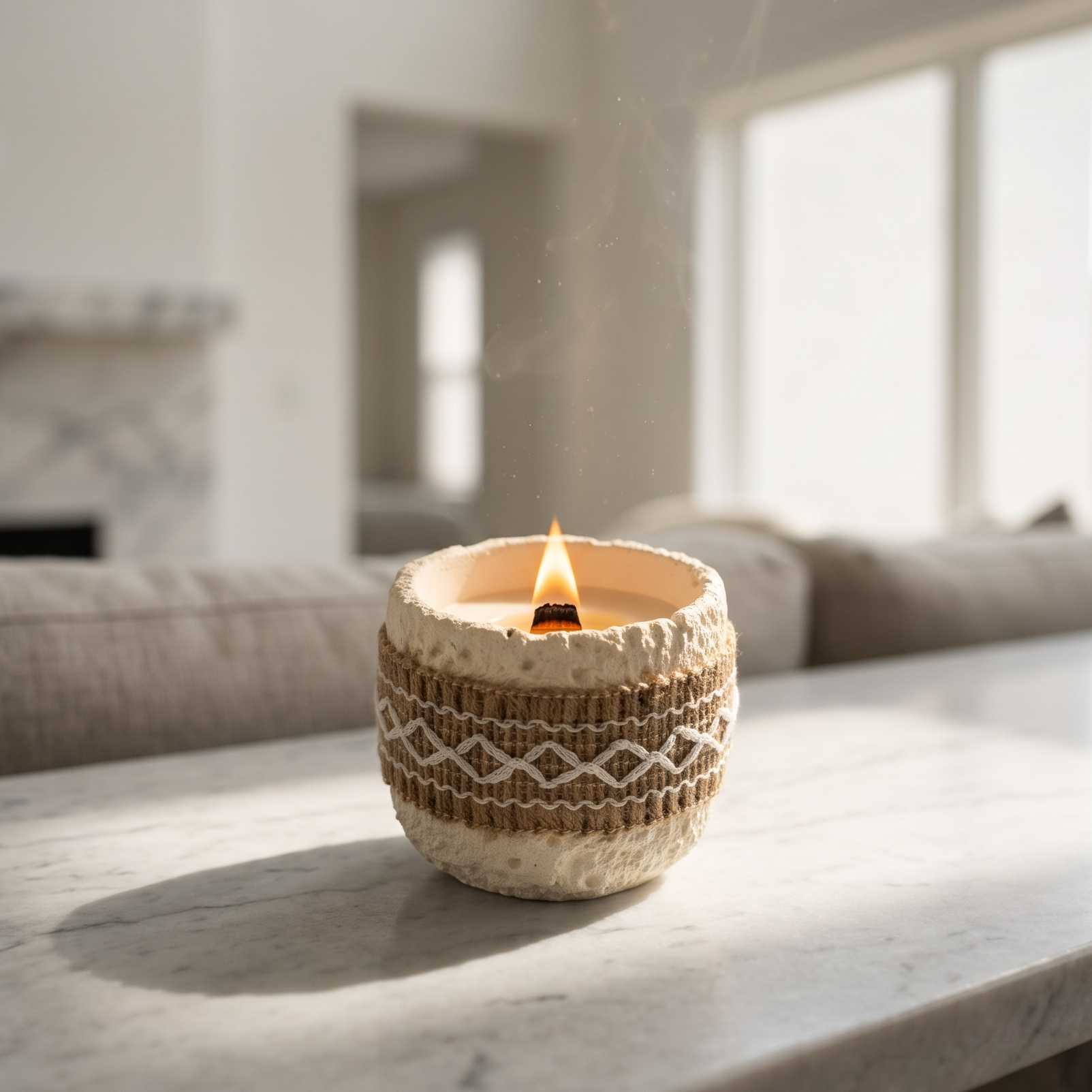 Rustic Textured Scented Candle