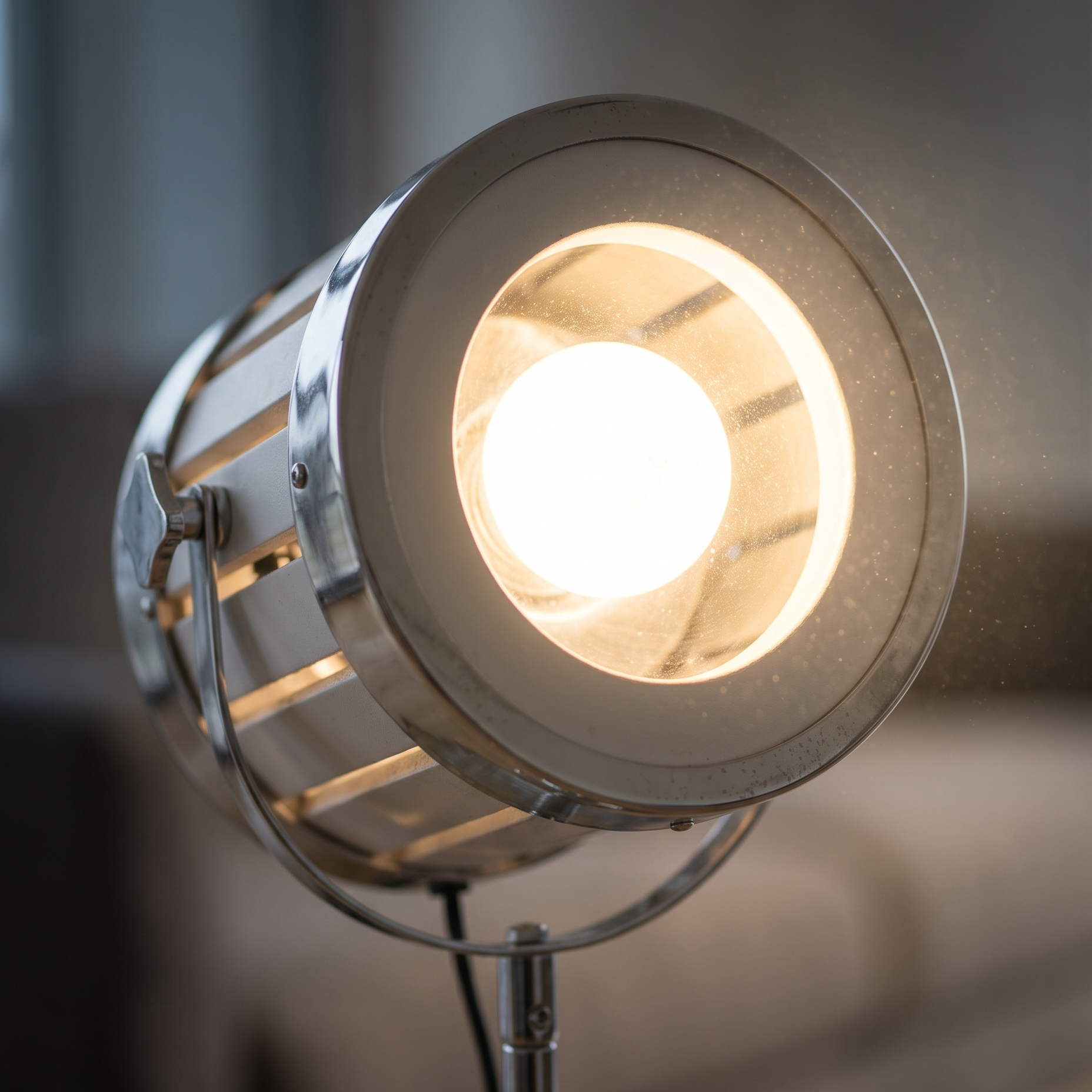 White Studio Spotlight Floor Lamp