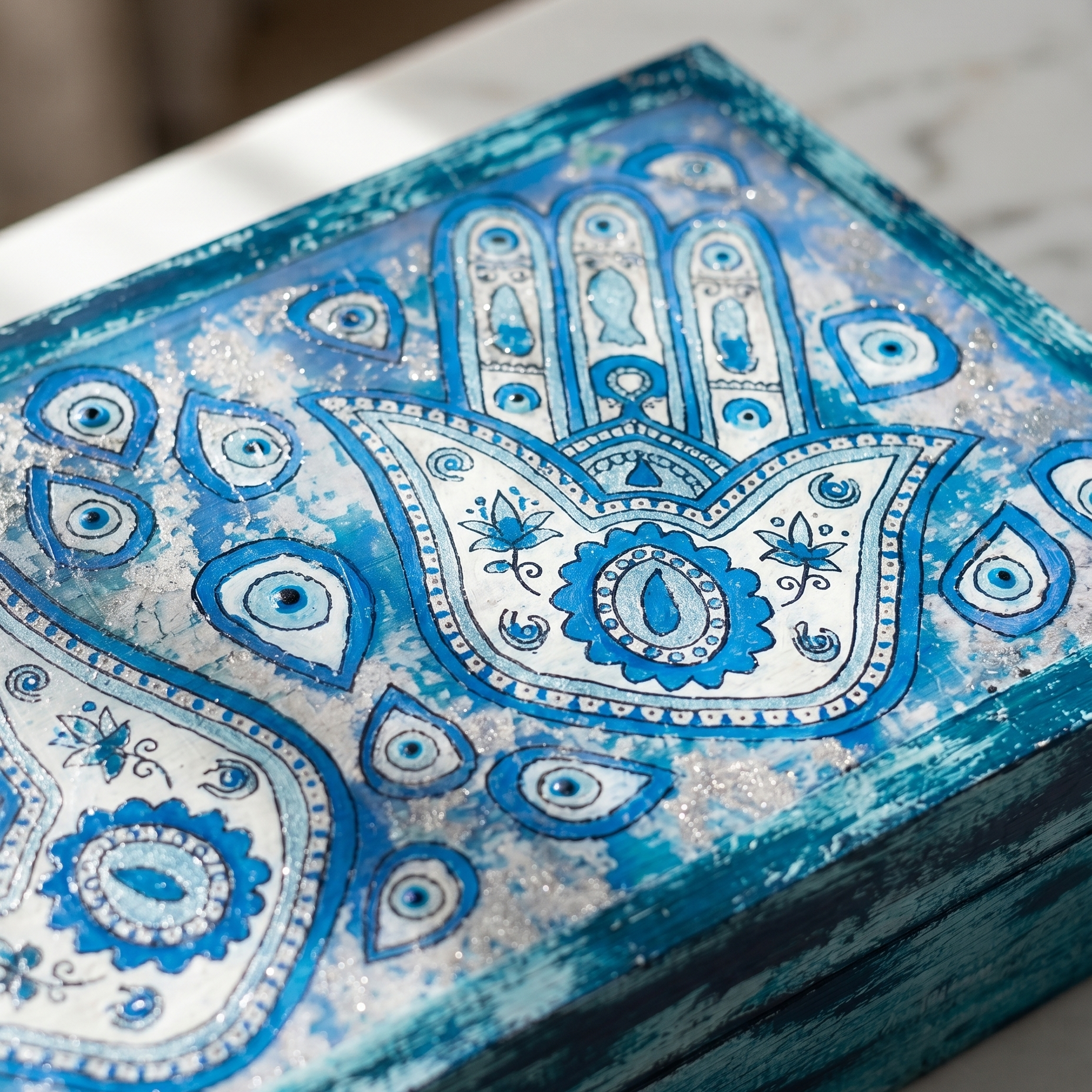 Hamsa Rectangular Tea Box