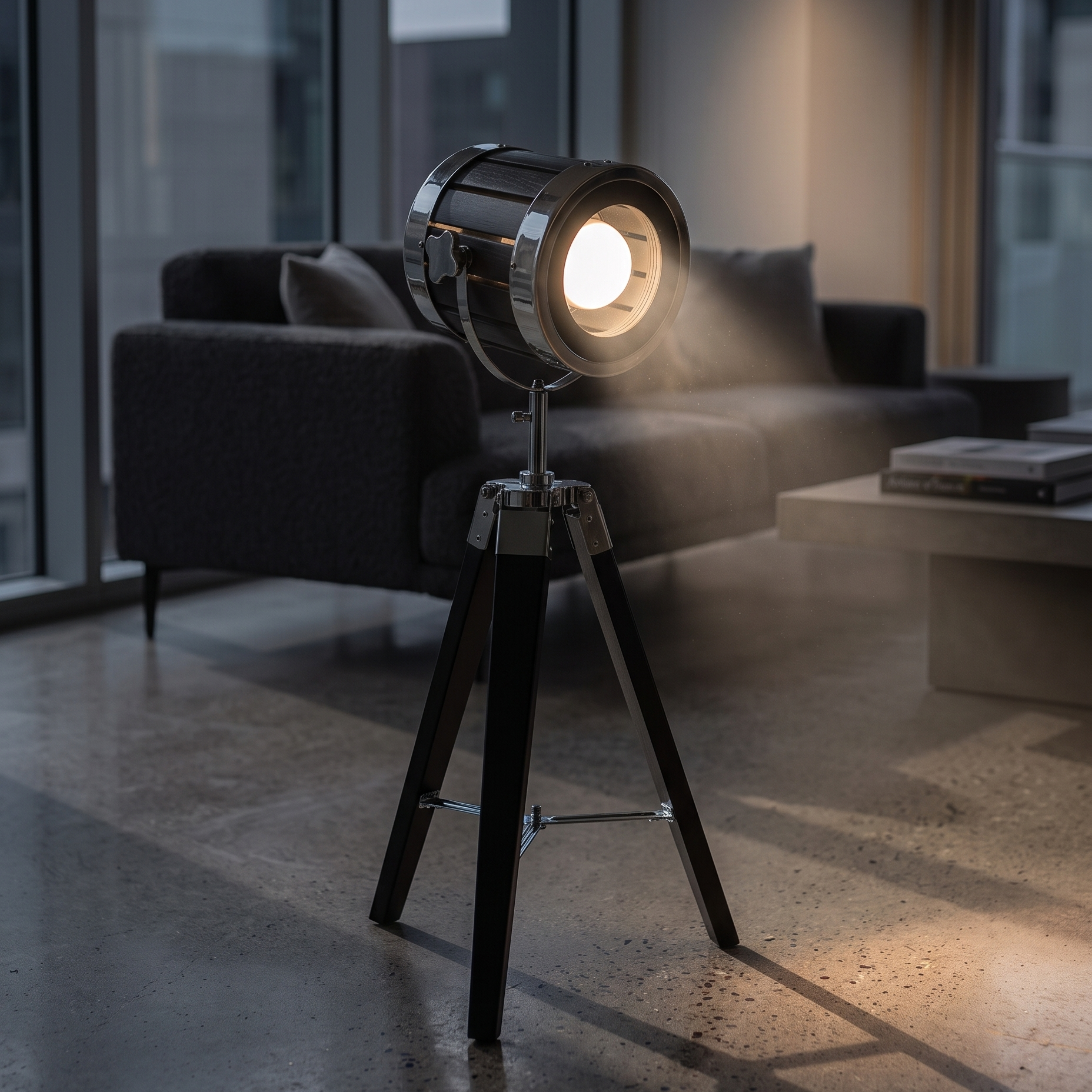 Black Studio Spotlight Floor Lamp