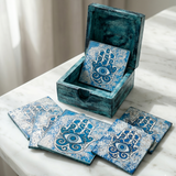 Hamsa Coaster Set with Box