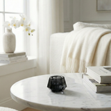Faceted Smoky Glass Candle Holder - Figi Home
