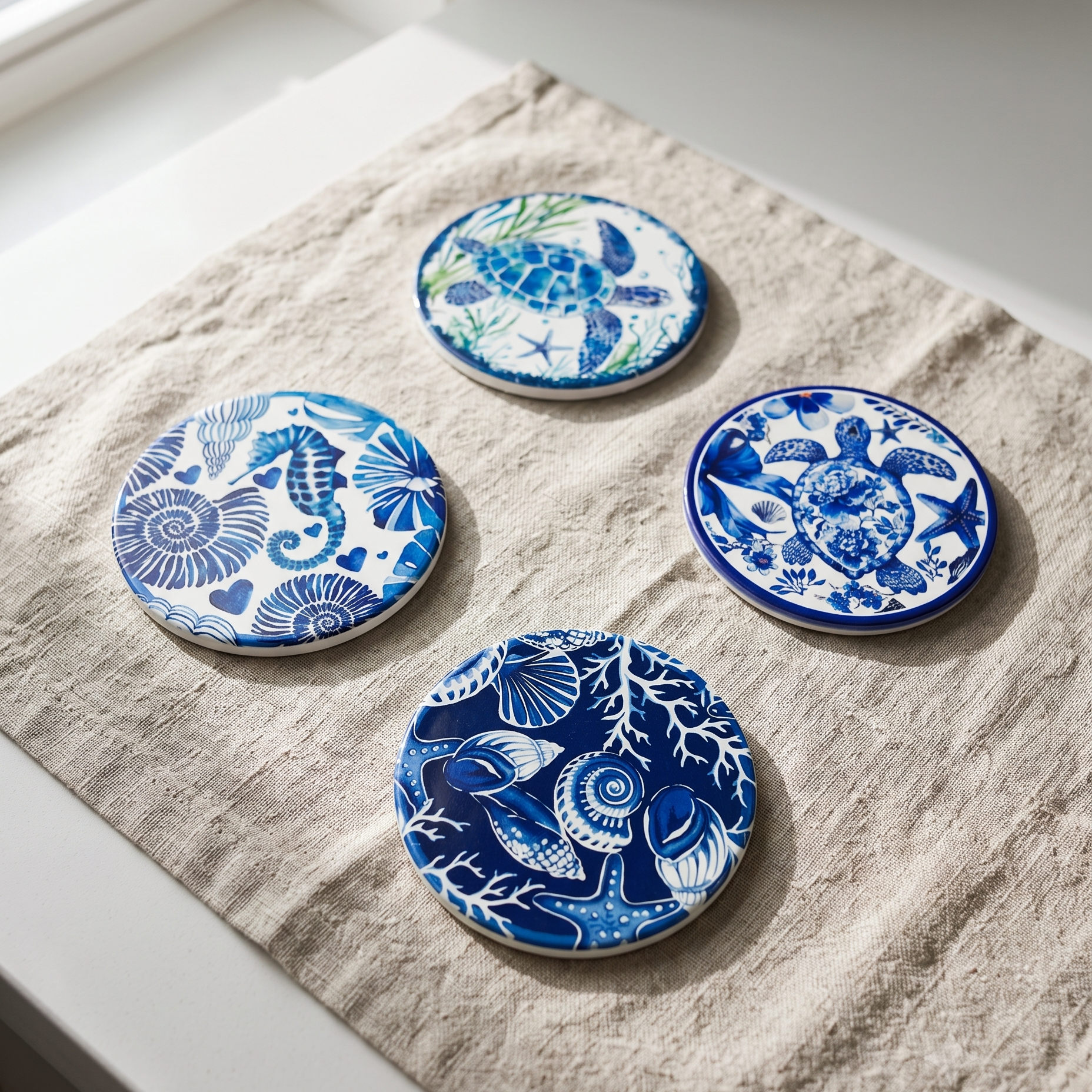 Coastal Sea Life Coasters Set