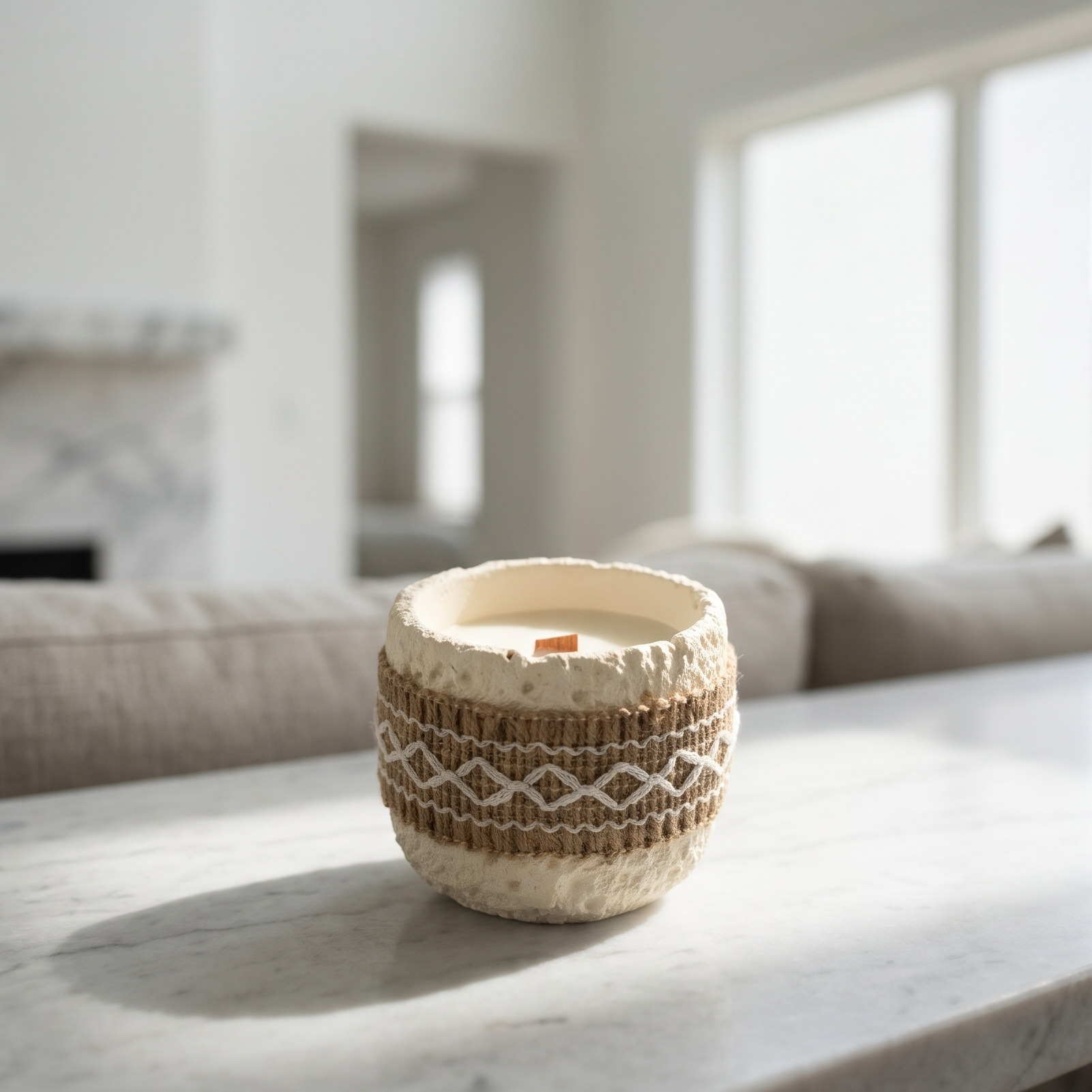 Rustic Textured Scented Candle
