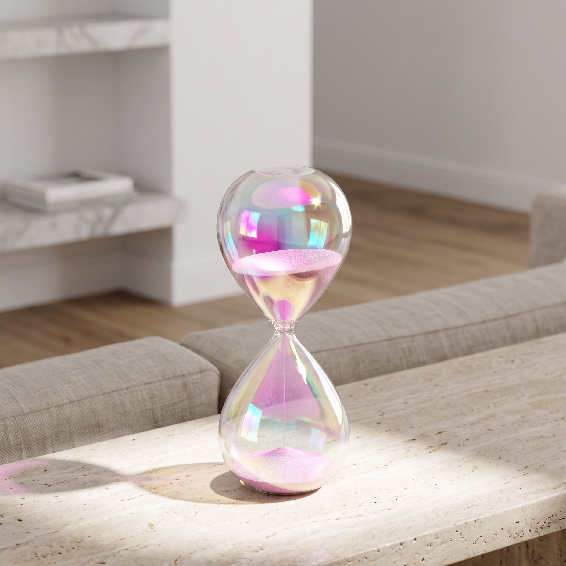Pink Sand Iridescent Glass