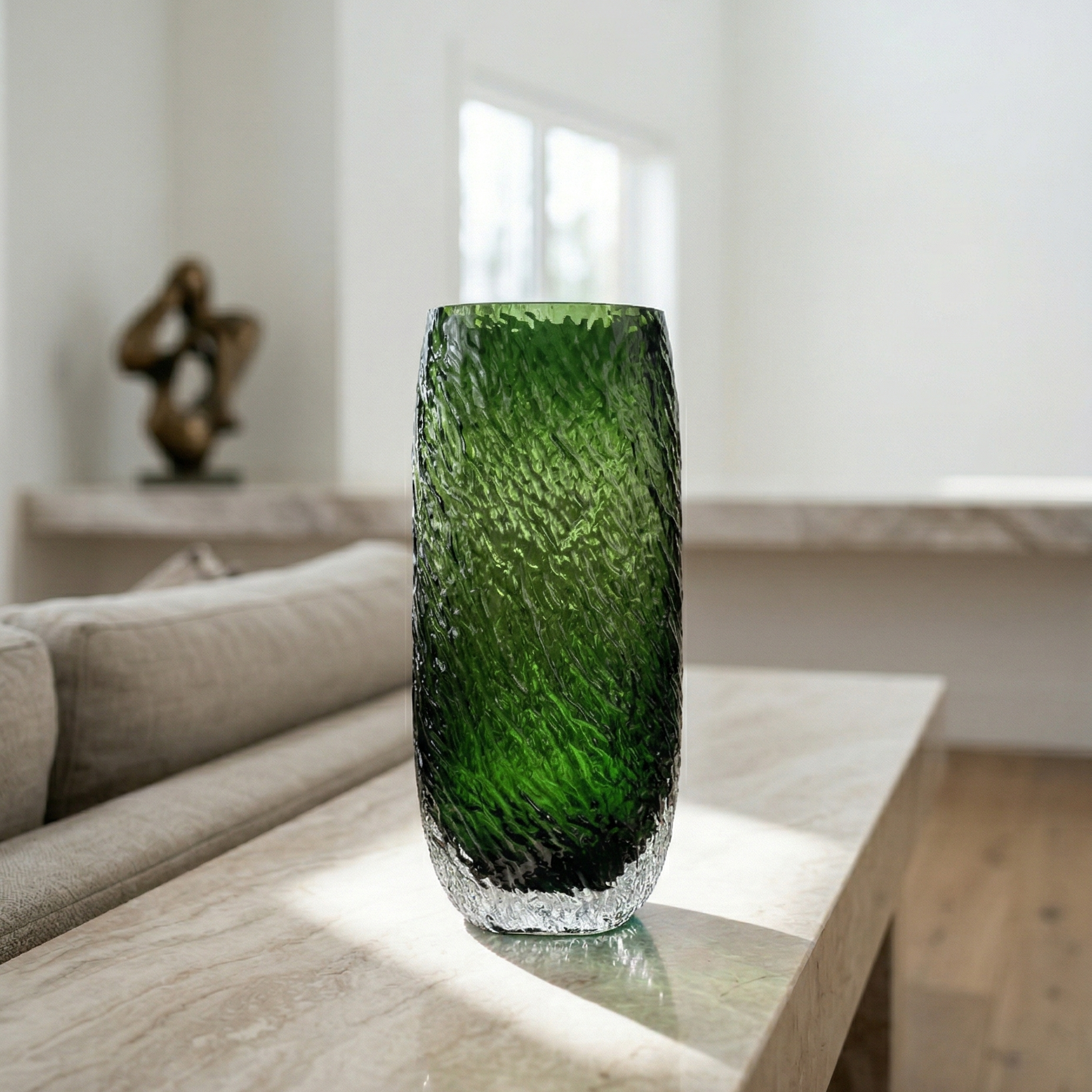 Bark Texture Glass Vase