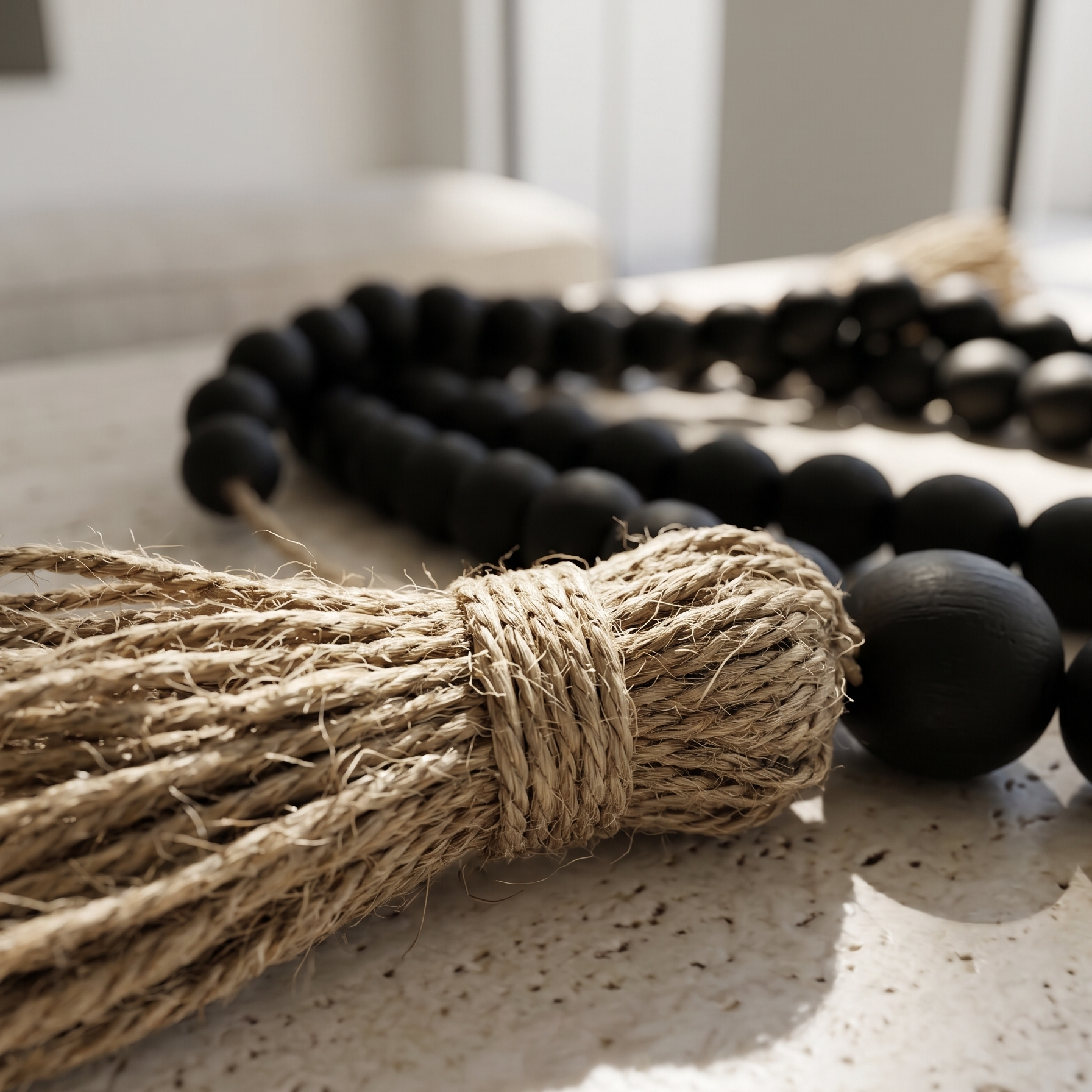 Matte Black Decorative Beads