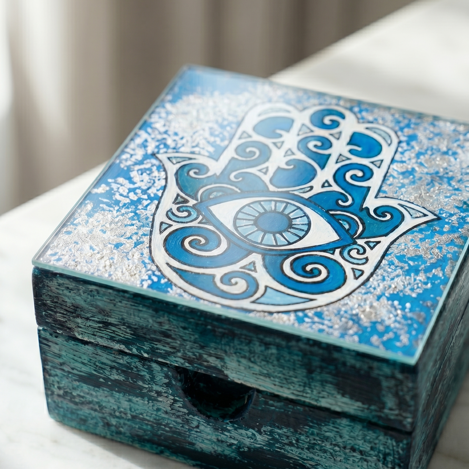 Hamsa Coaster Set with Box