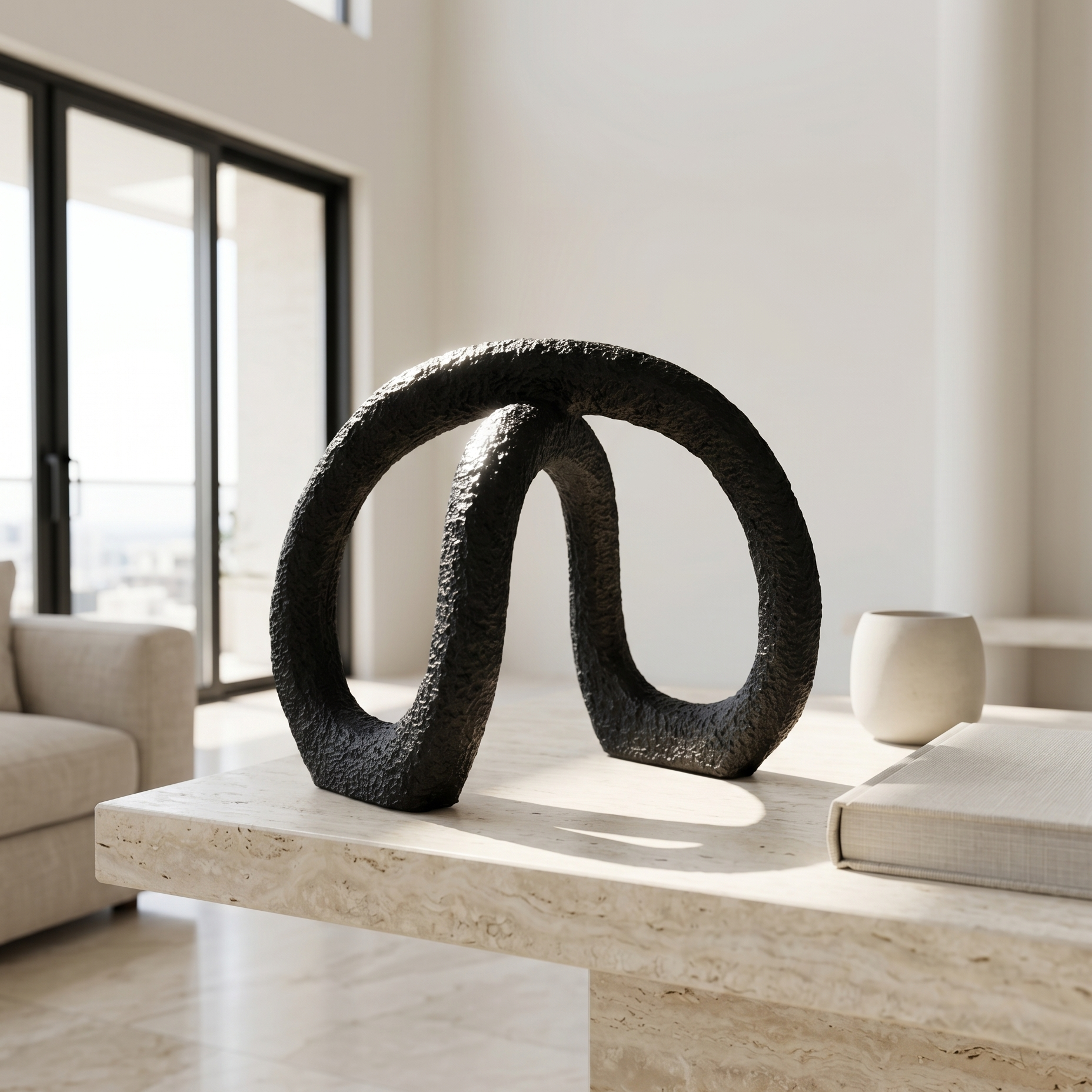 Black Double Arch Sculpture