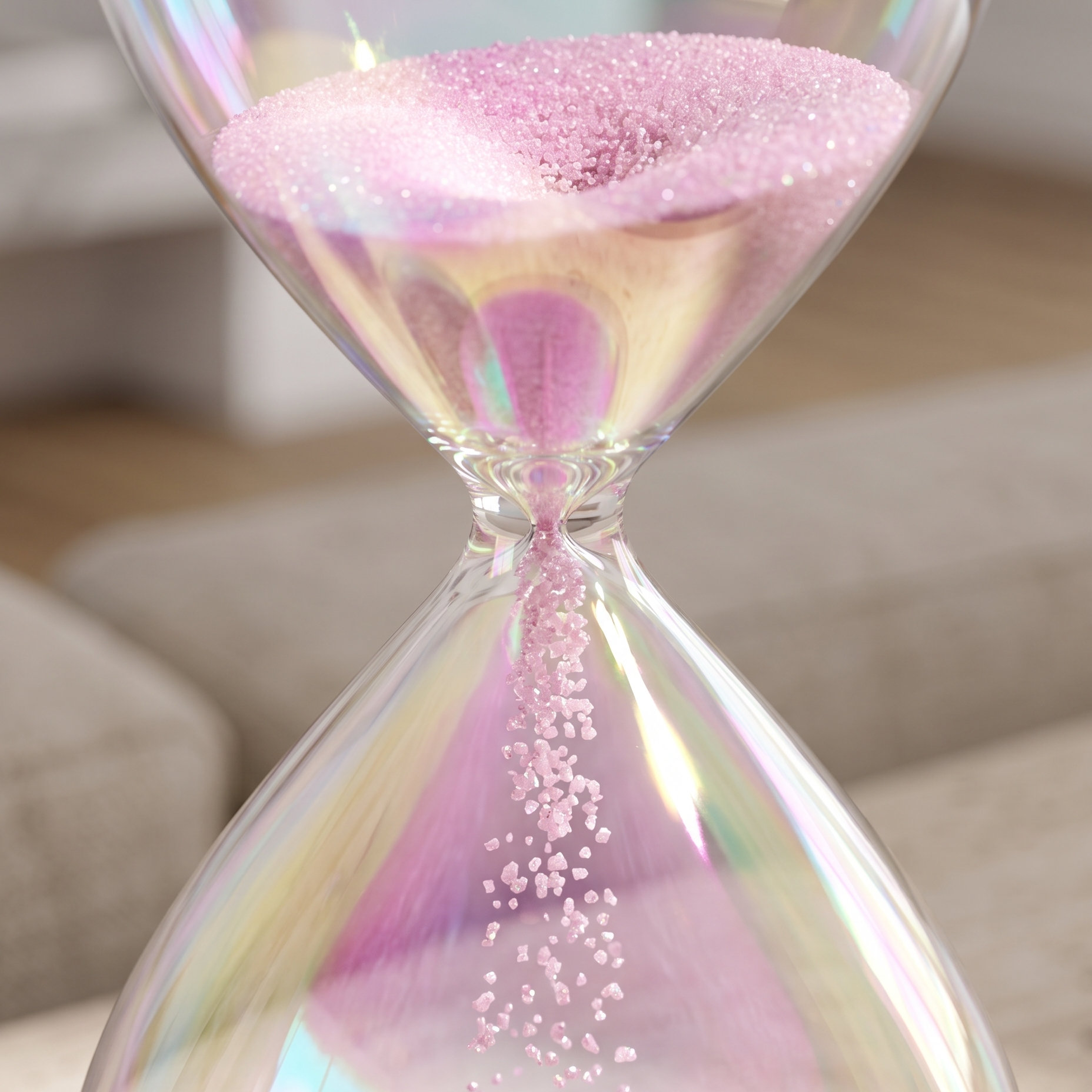 Pink Sand Iridescent Glass