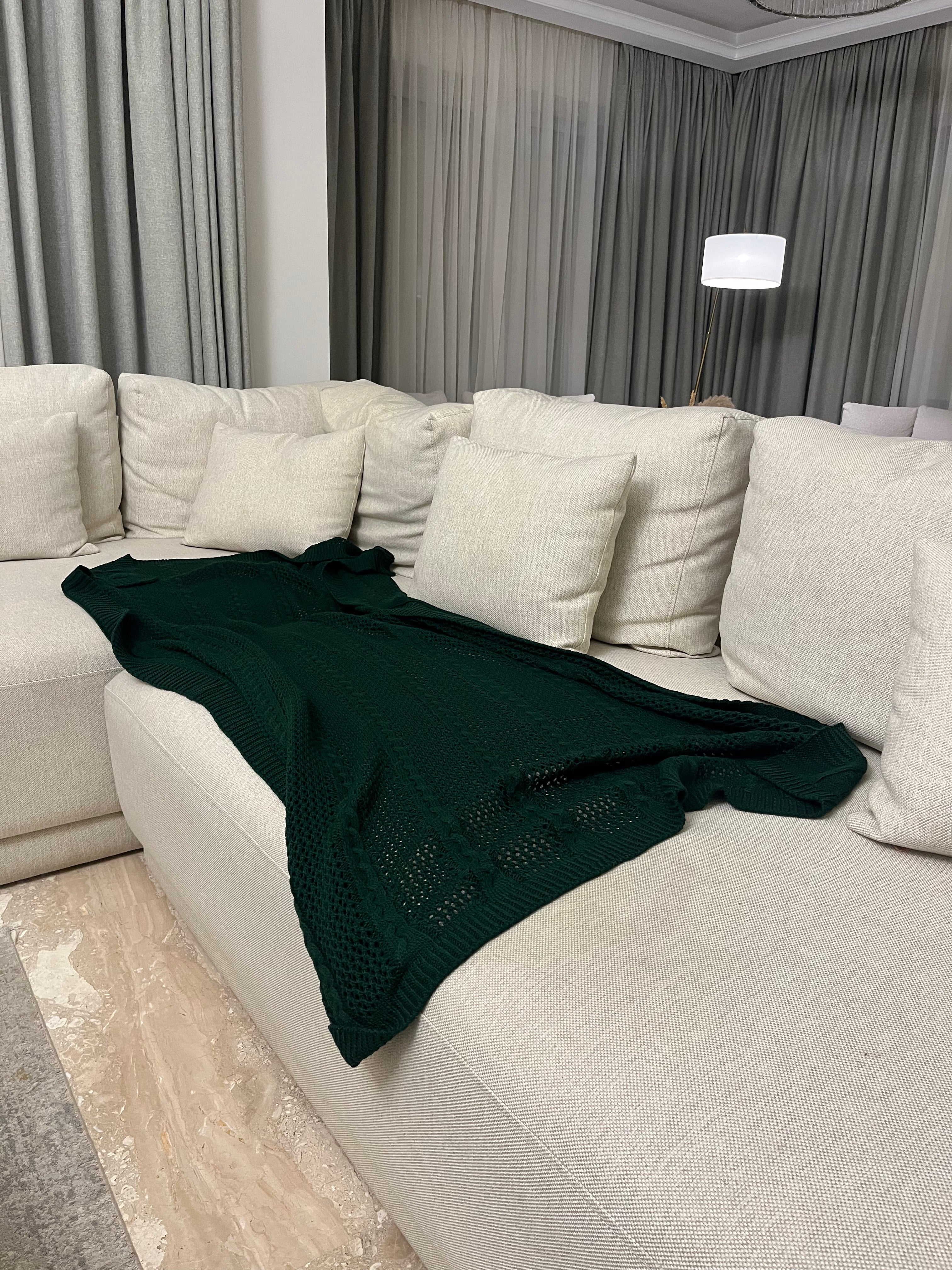 Knitted Textured Throw Blanket - Figi Home