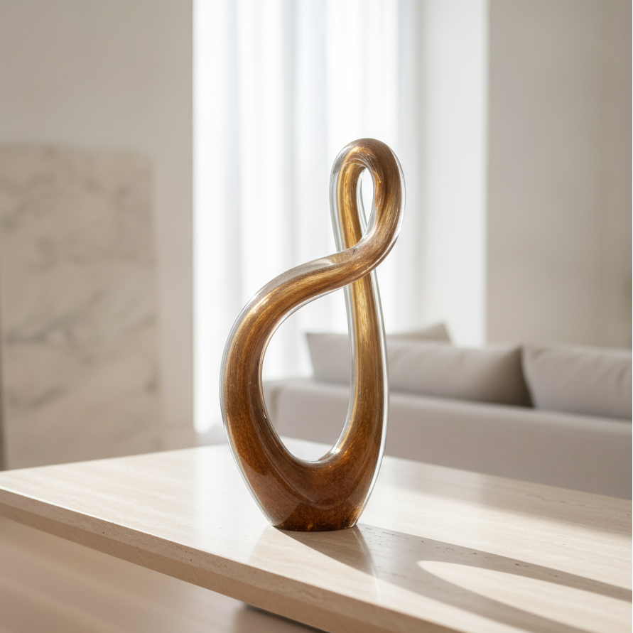 Abstract Swirled Glass Sculpture