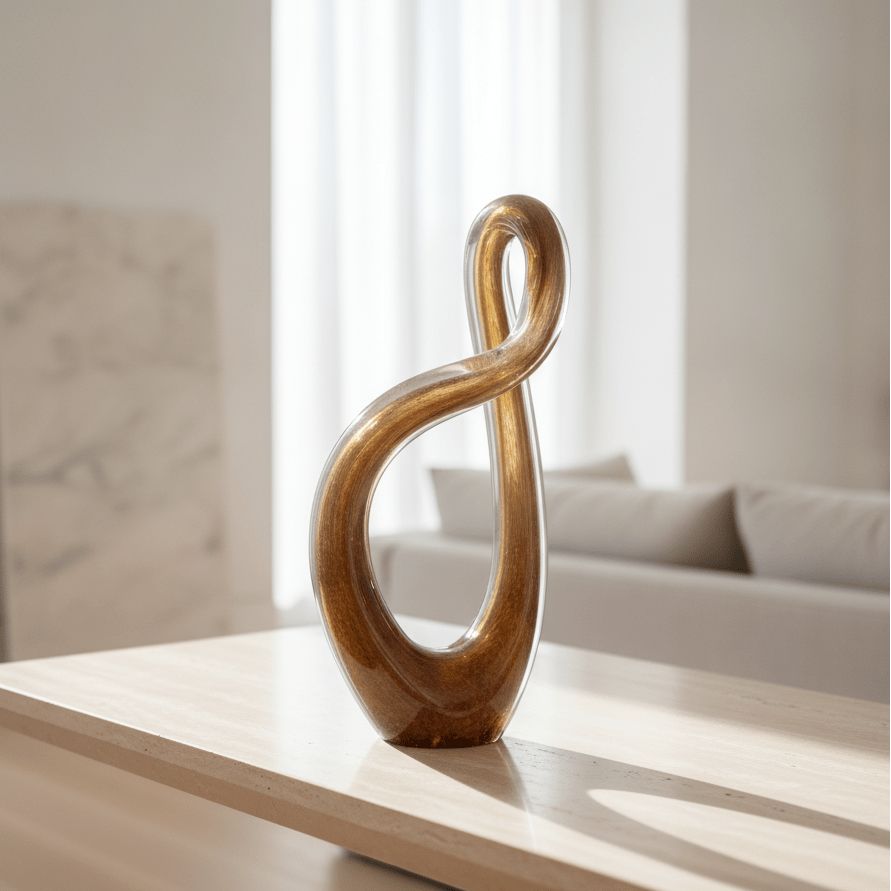 Abstract Swirled Glass Sculpture - Figi Home