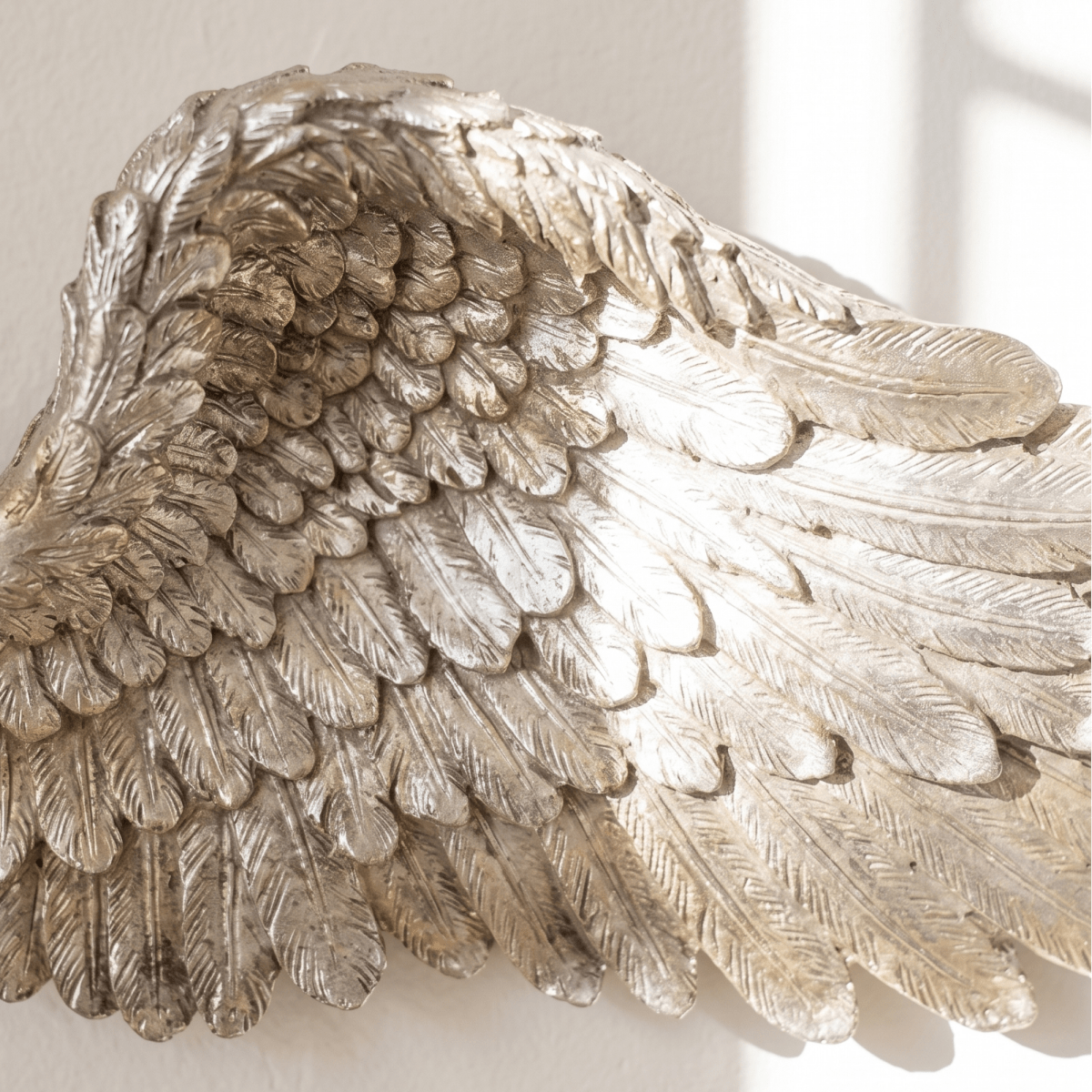 Antique Silver Angel Wings Wall Decor - Figi Home