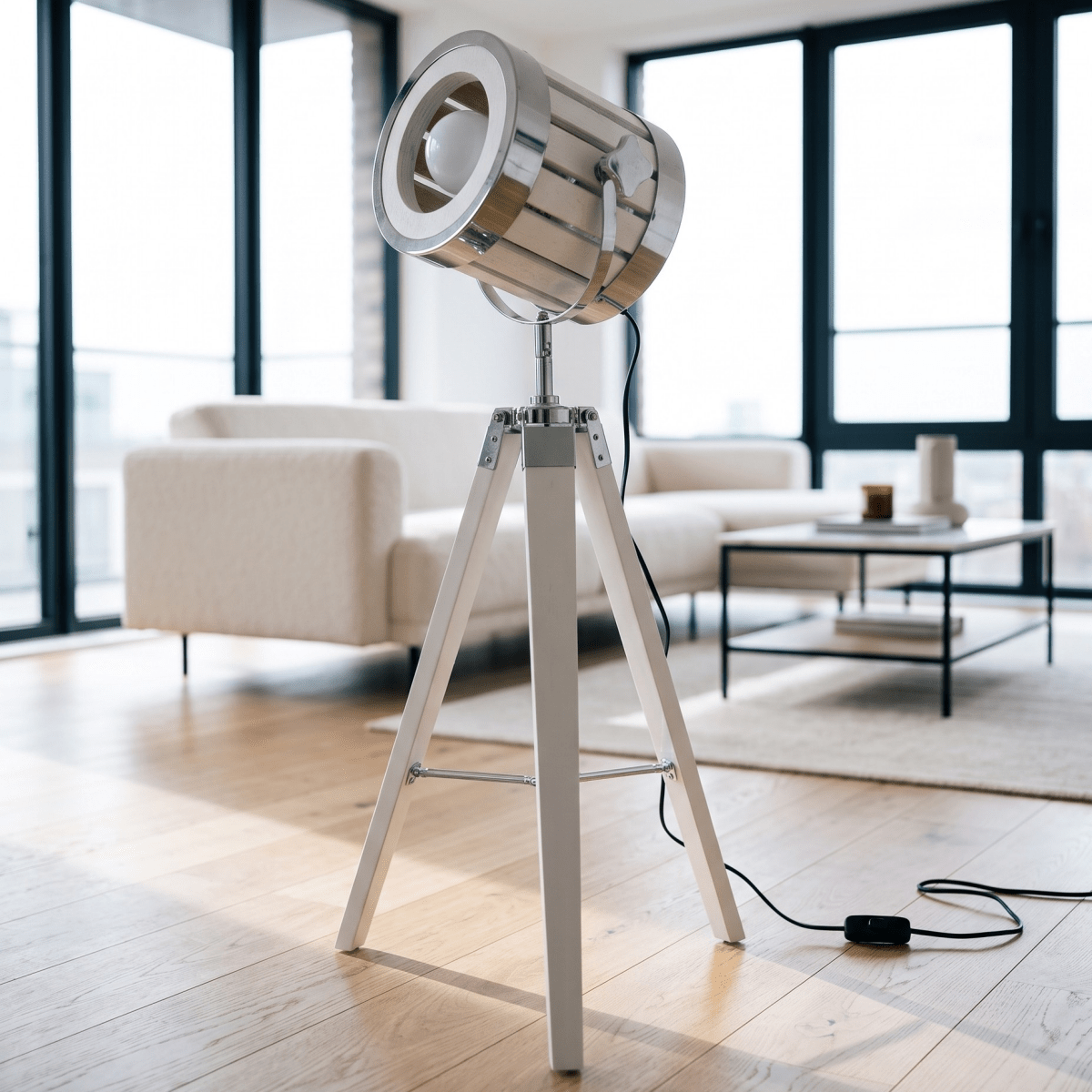 Big White Spotlight Lamp - Figi Home