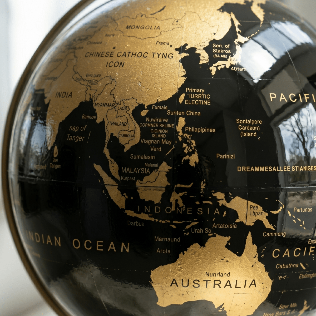 Black & Gold Desk Globe - Figi Home