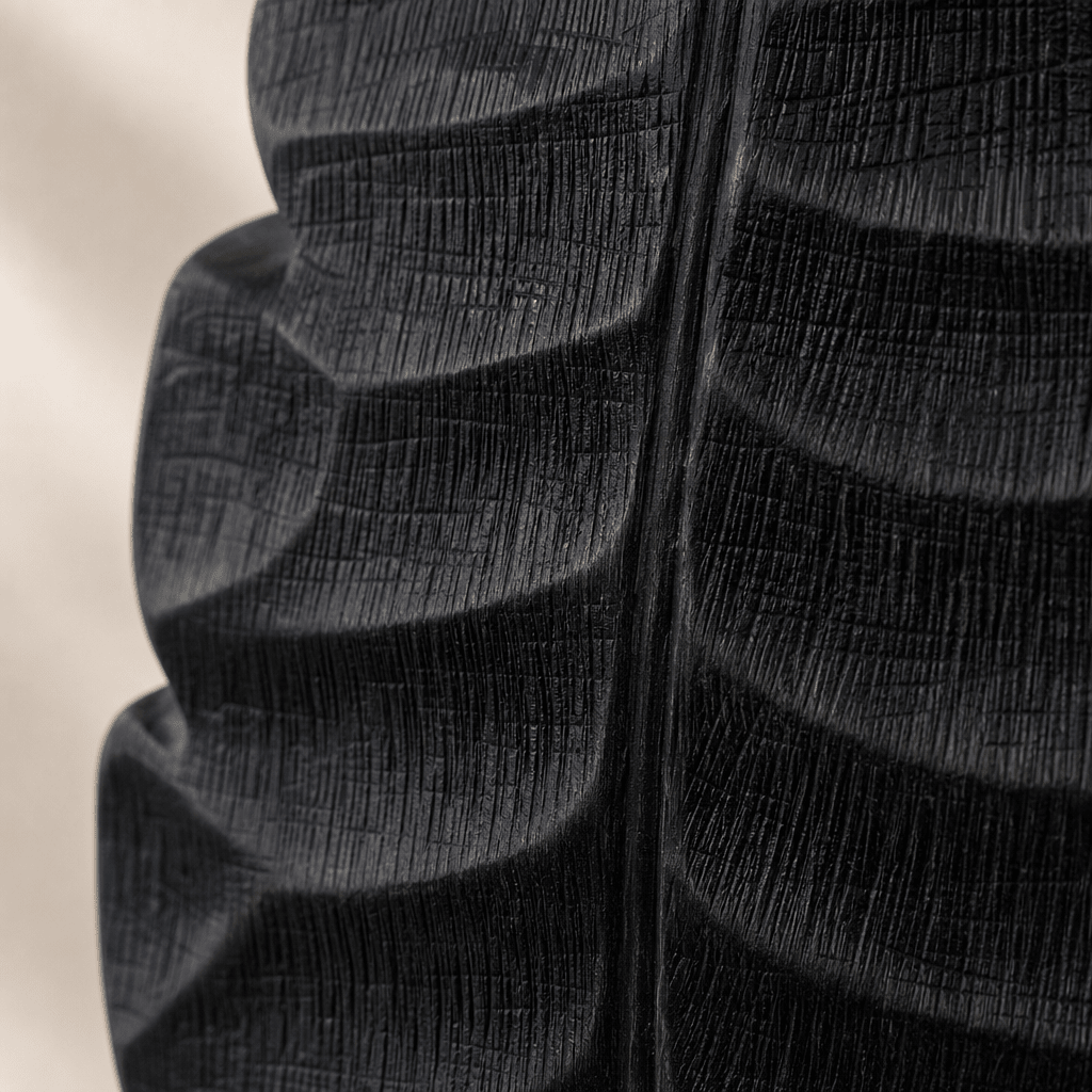 Black Textured Leaf Sculpture - Figi Home
