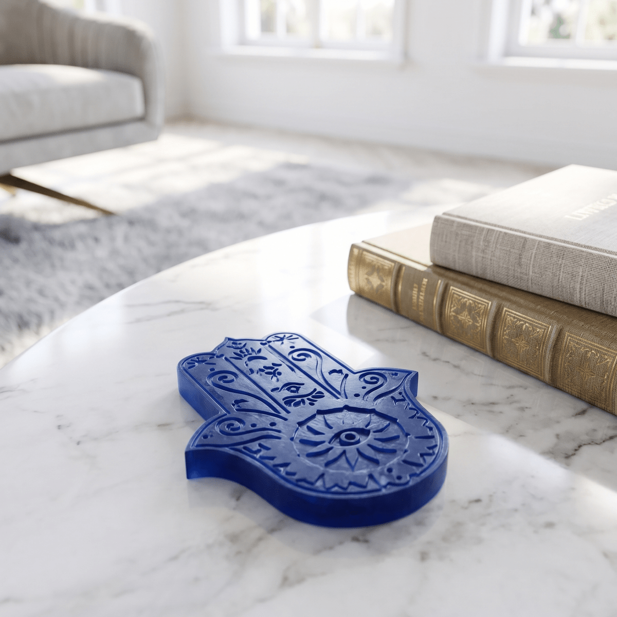 Blue Hamsa Bokhour Holder - Figi Home