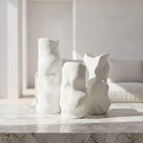 Set of 3 Organic Wavey Vases