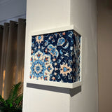 Corner Frame Wall Art – Blue Floral Design - Figi Home