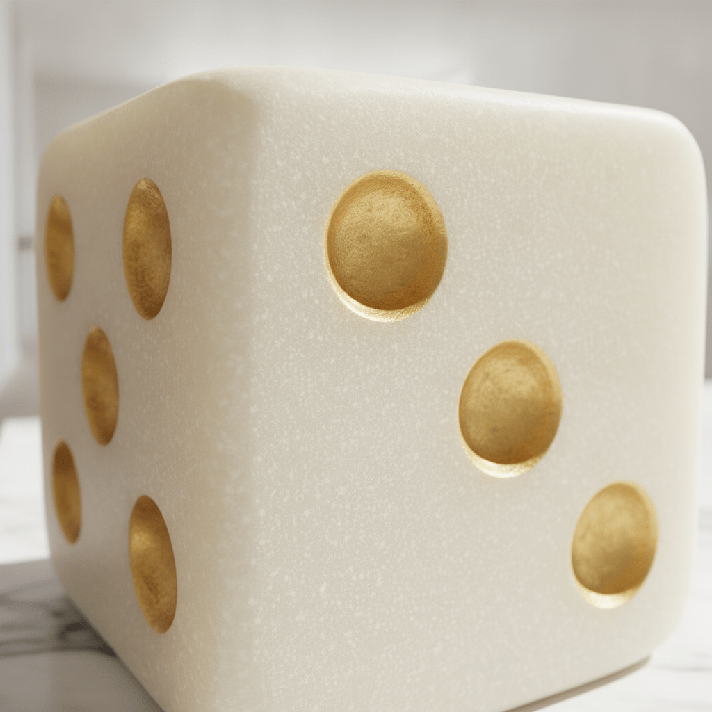 Cream Gold Dice Sculpture - Figi Home