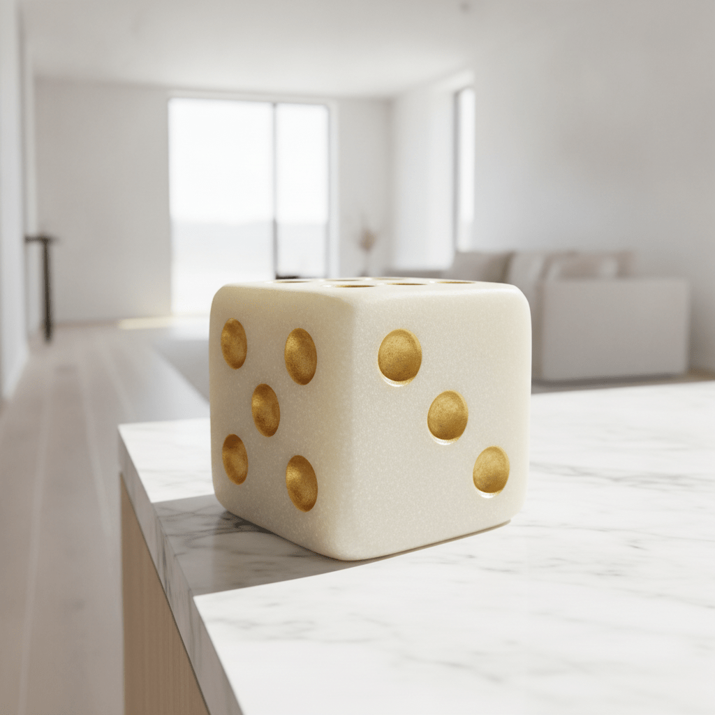 Cream Gold Dice Sculpture - Figi Home
