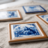 Dutch Delft Blue Framed Coasters Set - Figi Home