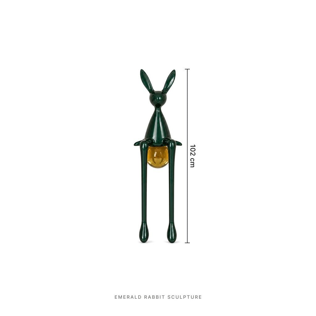Emerald Rabbit Sculpture - Figi Home