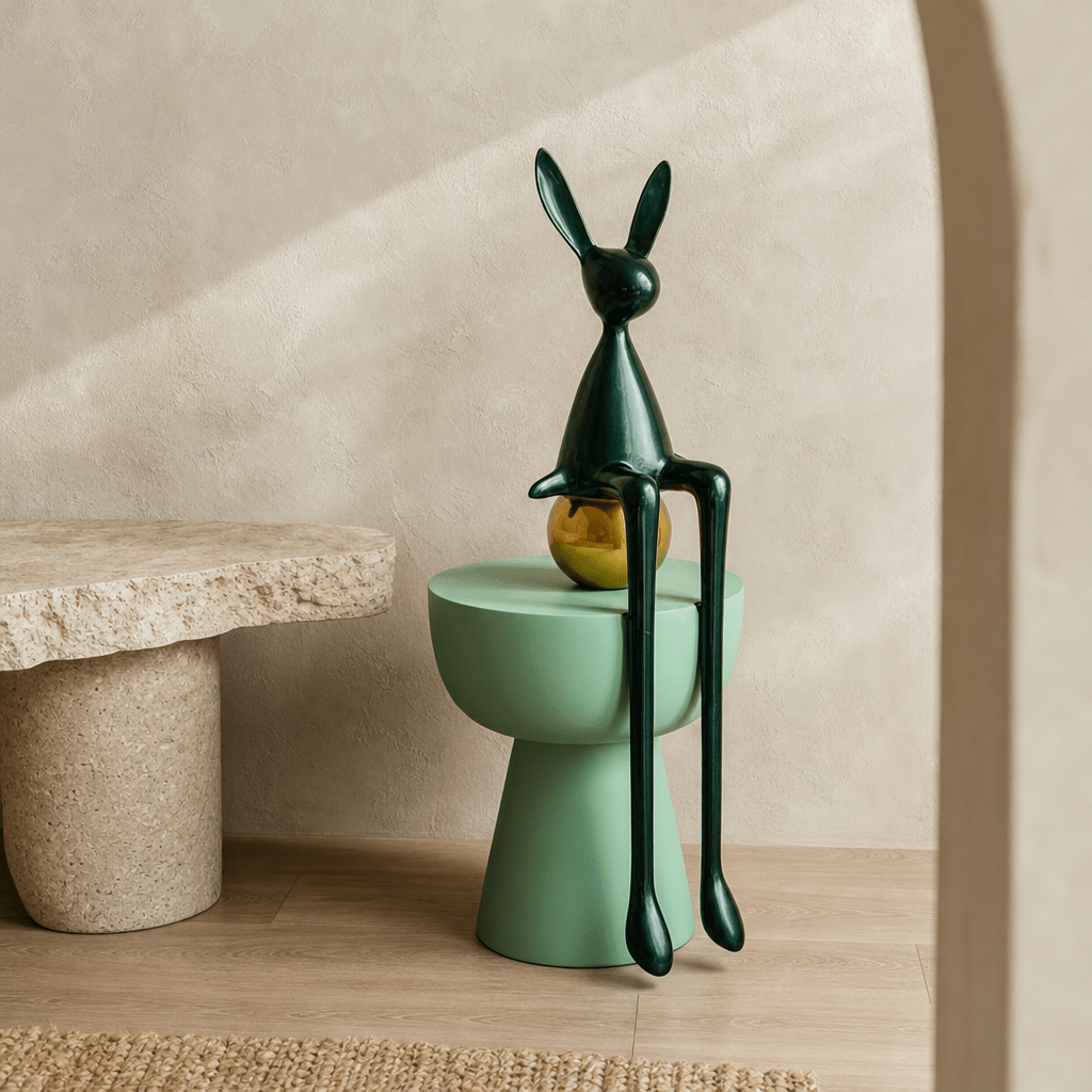 Emerald Rabbit Sculpture - Figi Home