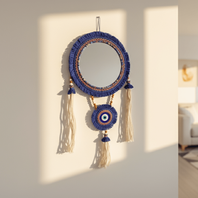 Evil Eye Tassel Mirror - Figi Home