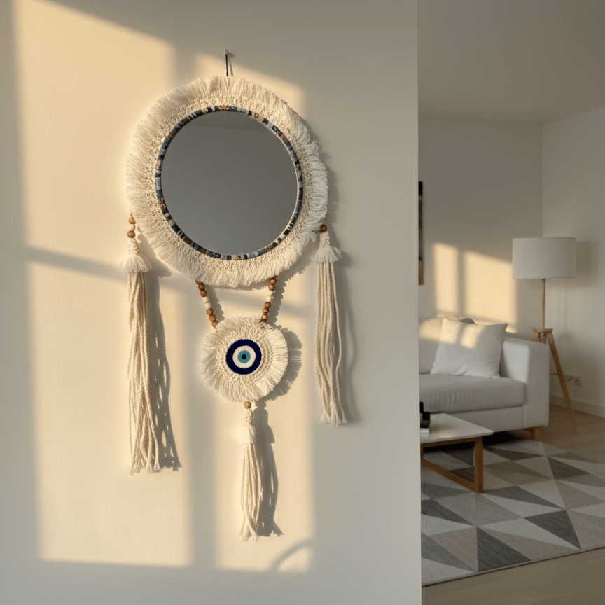 Evil Eye Tassel Mirror - Figi Home