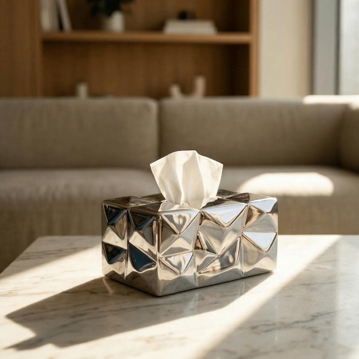 Faceted Tissue Box Cover - Figi Home