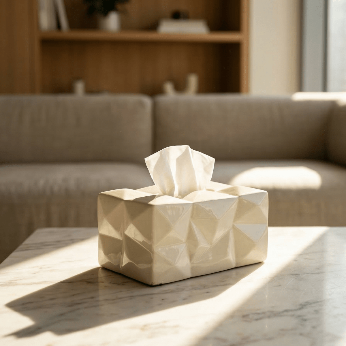 Faceted Tissue Box Cover - Figi Home