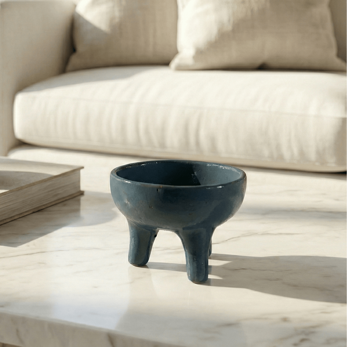 Glazed Clay Tripod Bowl - Figi Home
